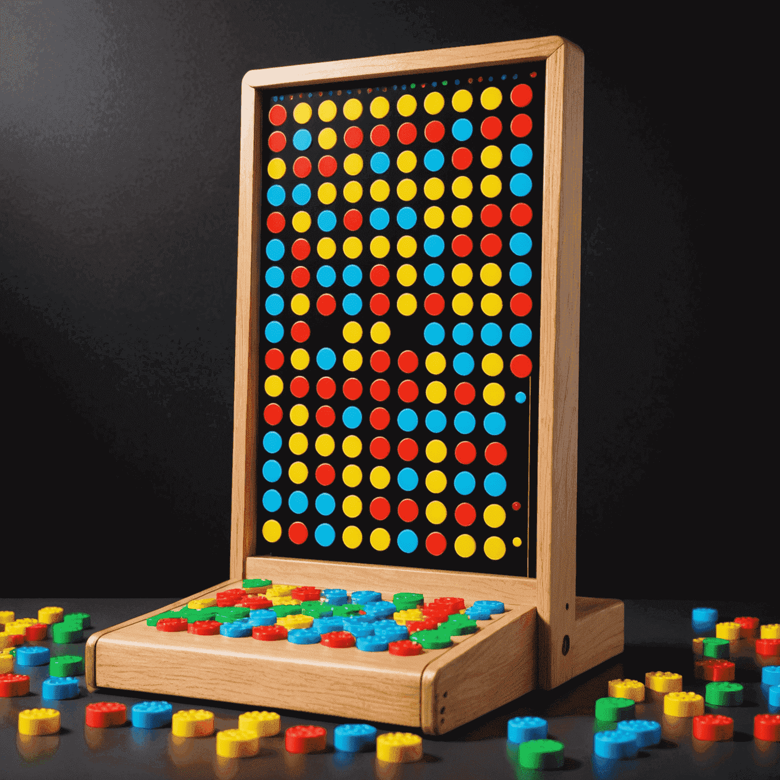 PixePlinko gameplay showing a retro-style Plinko board with pixelated chips falling through pegs, collecting points, and unlocking new levels. The image has a nostalgic 8-bit art style with vibrant colors.