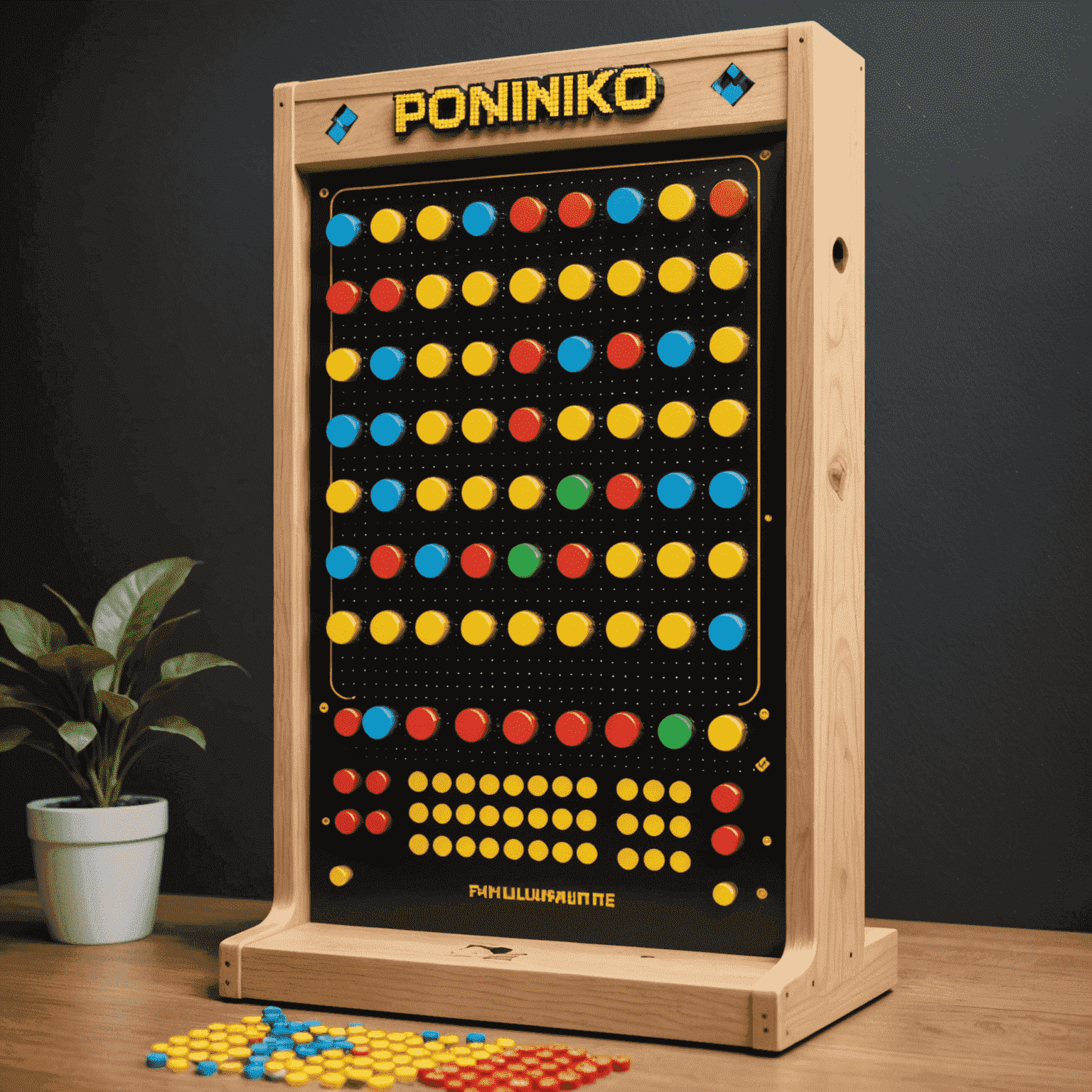 A pixelated Plinko board with various customized characters bouncing through it, collecting points and unlocking new levels