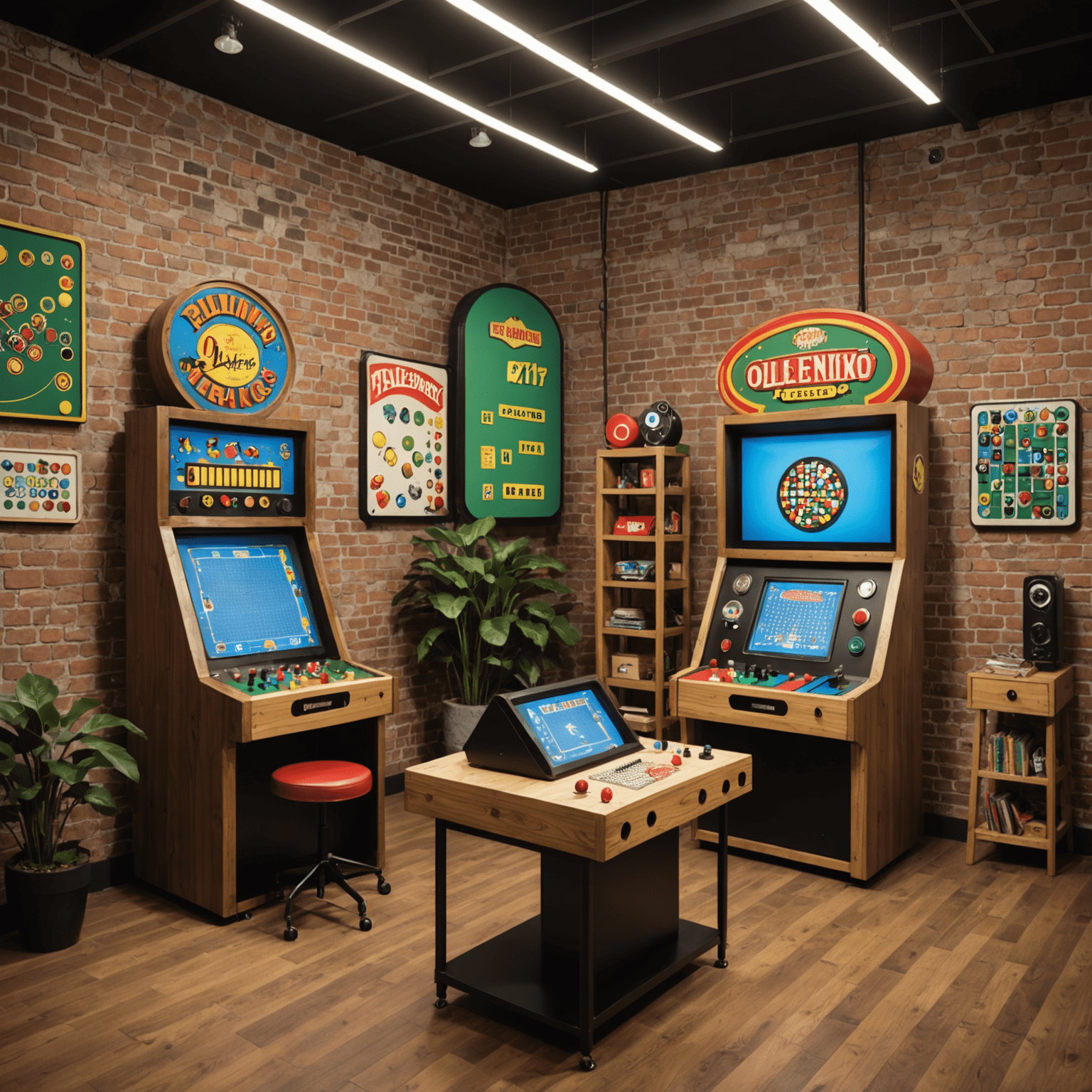 PixePlinko's Italian headquarters with retro gaming decor and development stations